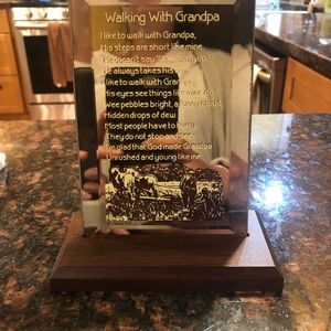 Walking With Grandpa mirrored plaque
